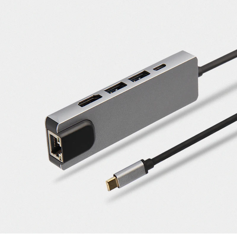 Ajiuyu USB C концентратор type-C адаптер док-станция Thunderbolt 3 мульти порт HDMI VGA USB RJ45 Gigabit Ethernet сплиттер для MateBook Pro Air