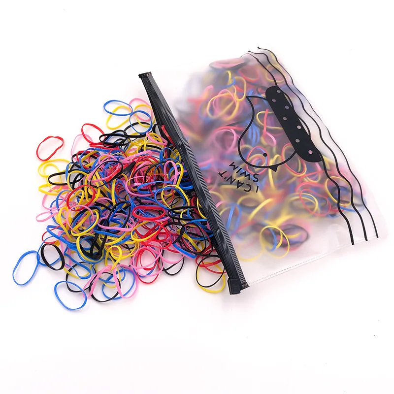 

500/1000 Pcs Hair Tie Thick Large Hair Ring Childrens Disposable Rubber Band Colored Headband Not Easy To Break Hair Accessories
