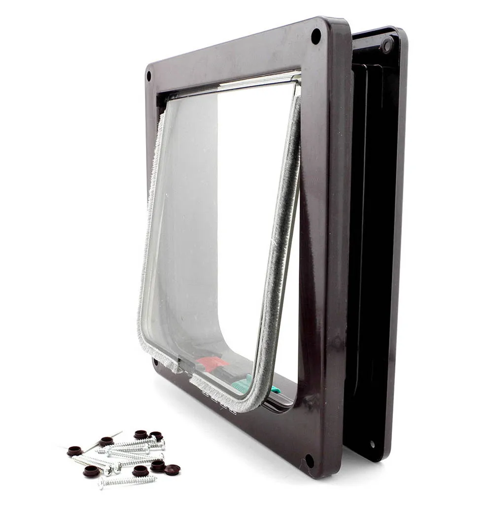 S/M/L 4-ходовая Запираемая дверь для собак кошек котят с клапаном безопасности