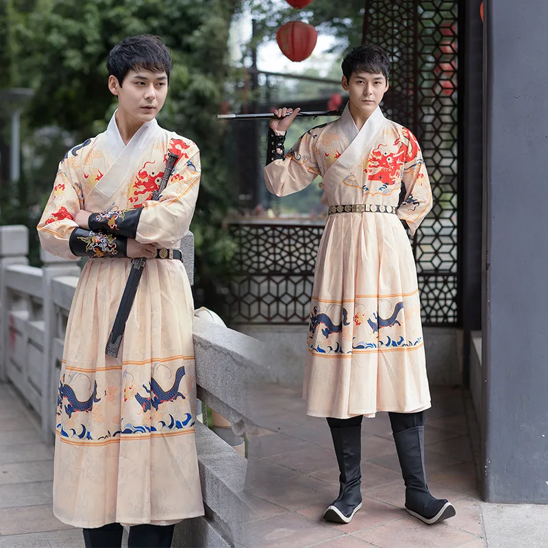 

New Hanfu Costumes For Men Chinese Traditional Classical Dance Clothes Ming Dynasty Ancient Dress Stage Cosplay Hanfu DQL3084