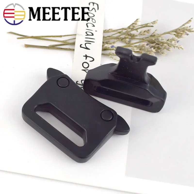 

Meetee 2/5pcs ID20/25mm Metal Automatic Release Buckles Belt Adjustment Buckle DIY Multifunctional Outdoor Strap Band Snap Hook