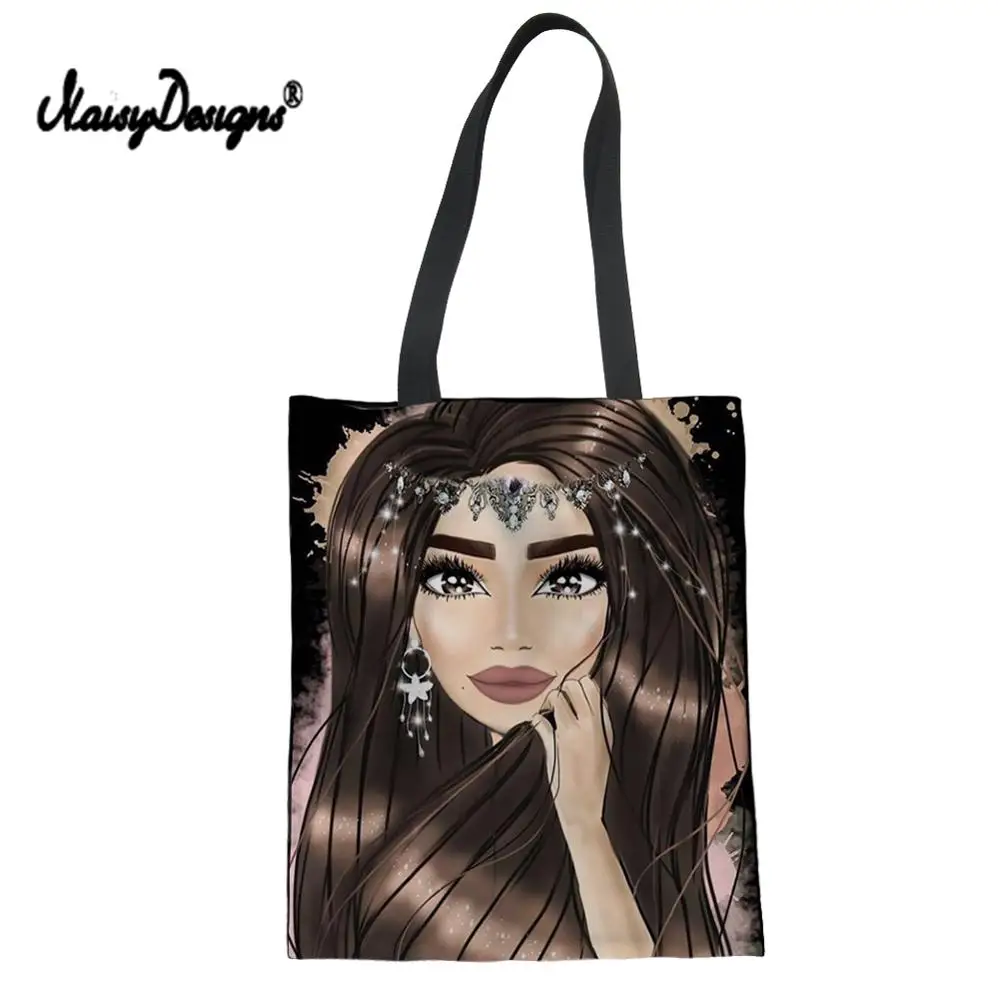 

NOISYDESIGNS Heavy Duty Shopping Bags Women Art Queen Girls Printing Shopper Bag Teenagers College Book Bags Females Bolsa