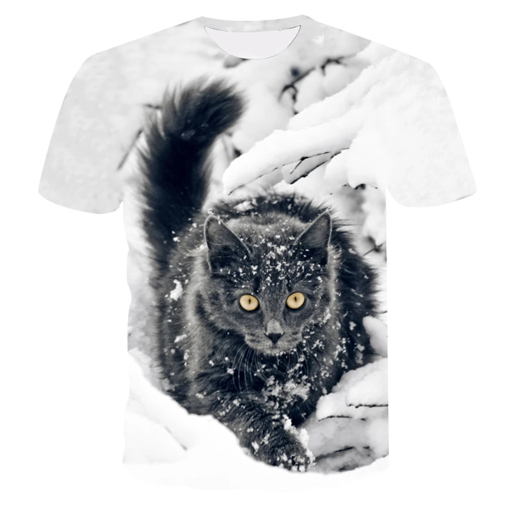 

2021 Fashion New Cool T-shirt Men/Women 3D Tshirt Print Cat Short Sleeve Summer Tops Tees Men's T Shirt Oversize Y2K Clothes