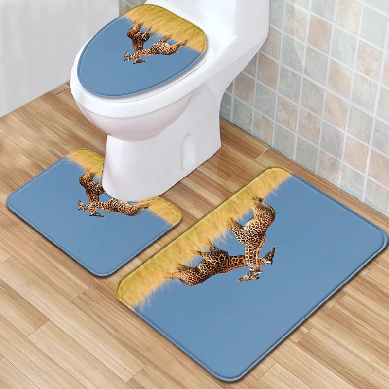 Набор Противоскользящих ковриков для ванной и туалета впитывающие напольные