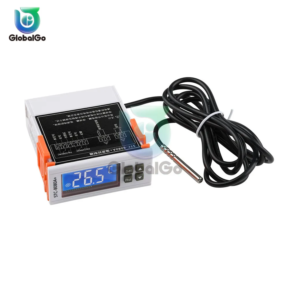STC-8080A + цифровой Температура контроллер 12V 24V 220V Автоматическая синхронизация