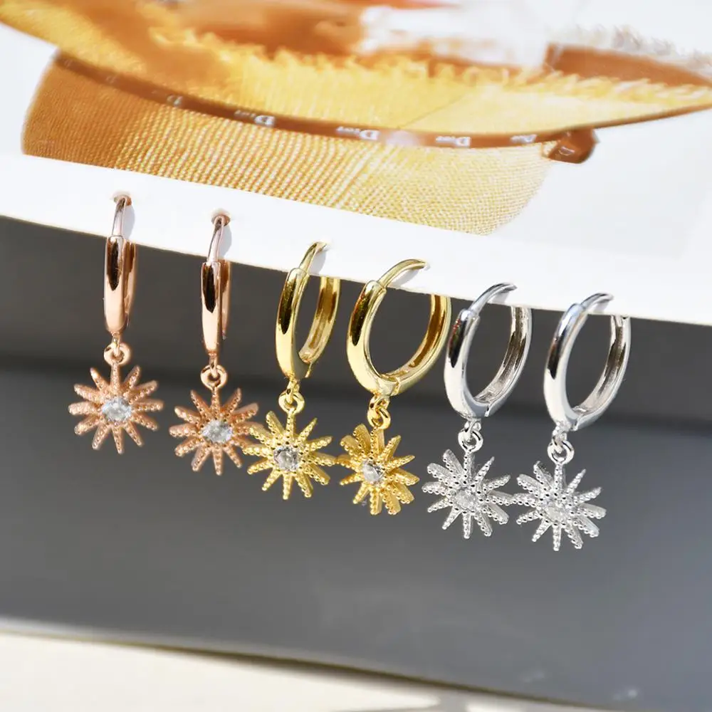 Женские серьги из стерлингового серебра 925 пробы подвески с цирконом в виде