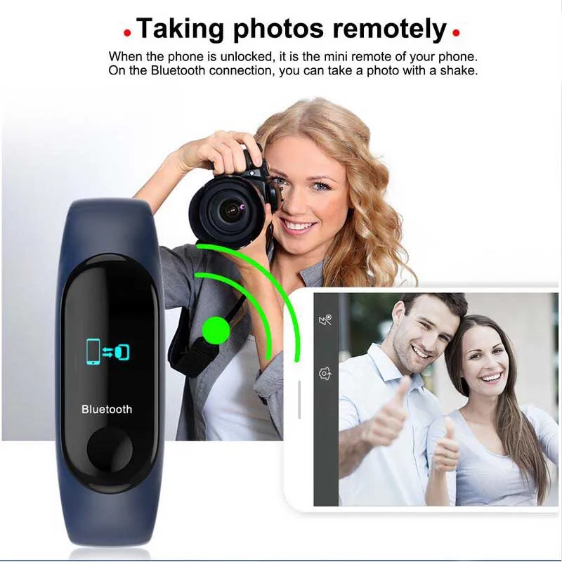 Смарт-браслет M3Plus с шагомером Bluetooth пульсометром напоминанием о сообщениях