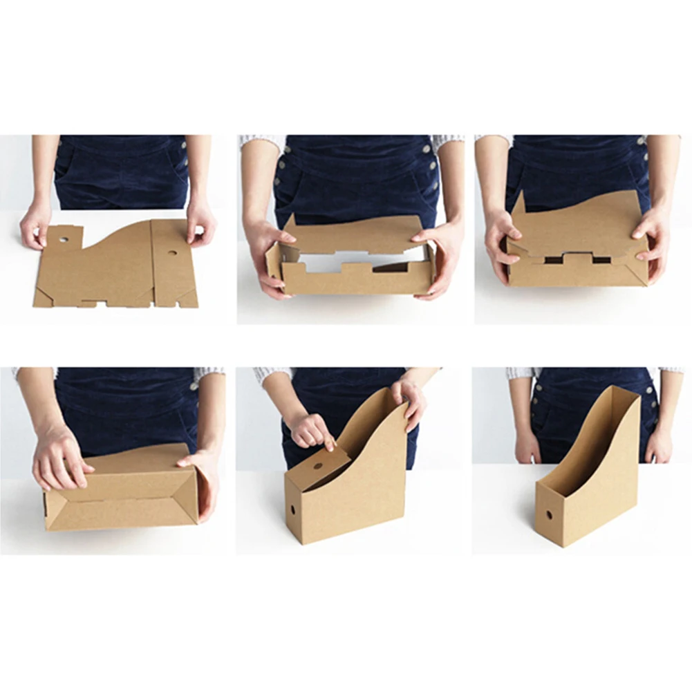 Многофункциональная коробка для хранения файлов из гофрированной бумаги