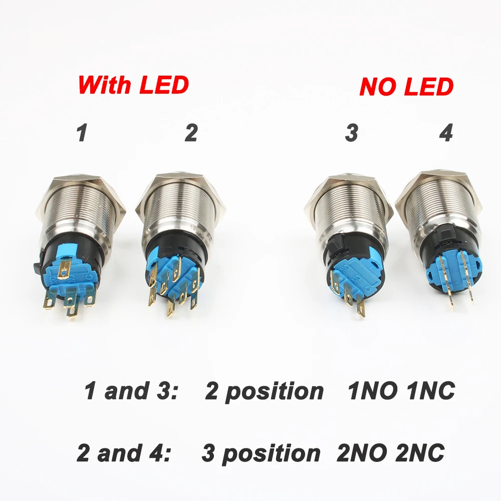Металлическая флейта-кнопка 22 мм латунная фиксация 2 или 3 положения поворотная