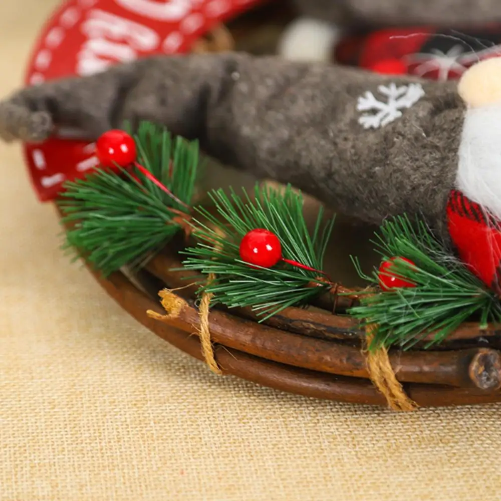 Рождественский кукольный венок 2020 ротанговый Декор для дома Рождественское