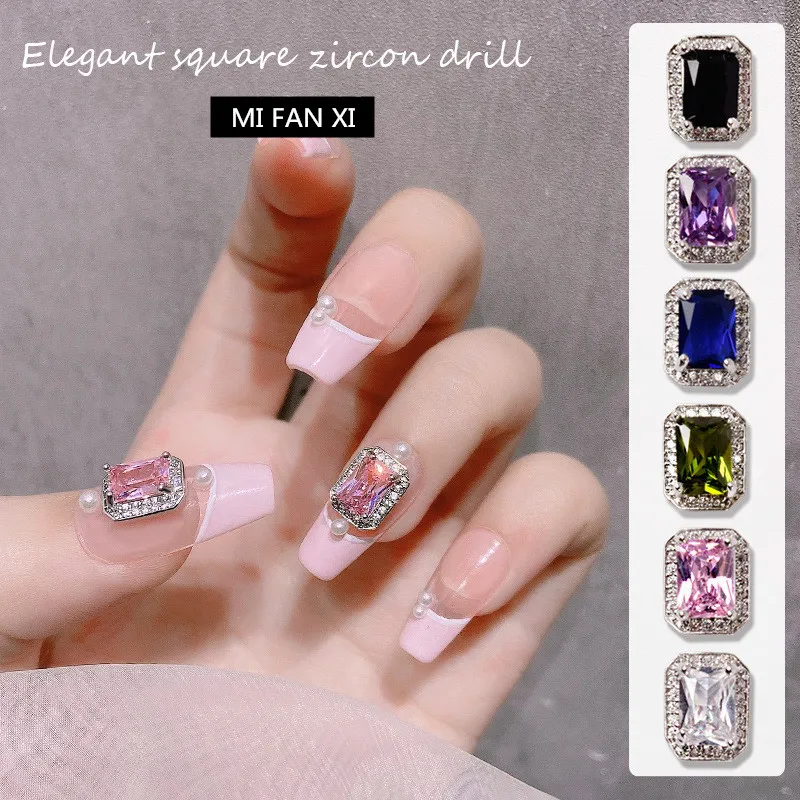 

1Pcs Luxury Crystal Zircon 3D Nail Art Decorations Shiny Charm Alloy Around Jewelry Manicure Design Accessories