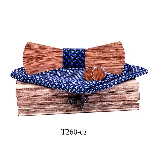 

New Design Men Necktie Wood Butterfly Male Wooden Bow Ties handkerchief Cufflinks Set Suit Wedding Corbatas Gifts