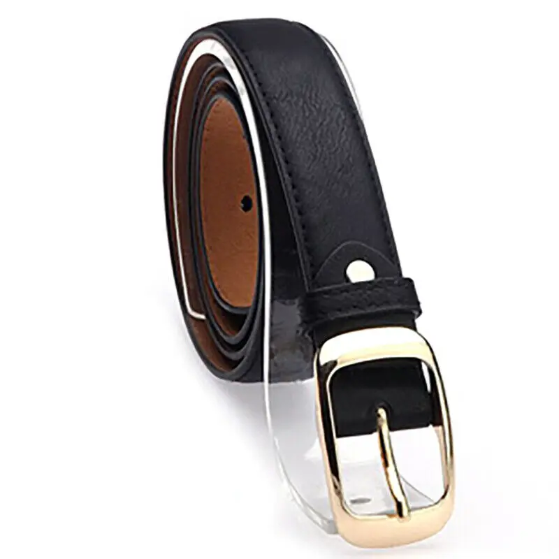 

Men Womens Faux Leather Pin Buckle Belts Waist Waistband Belt For Jeans Trouser