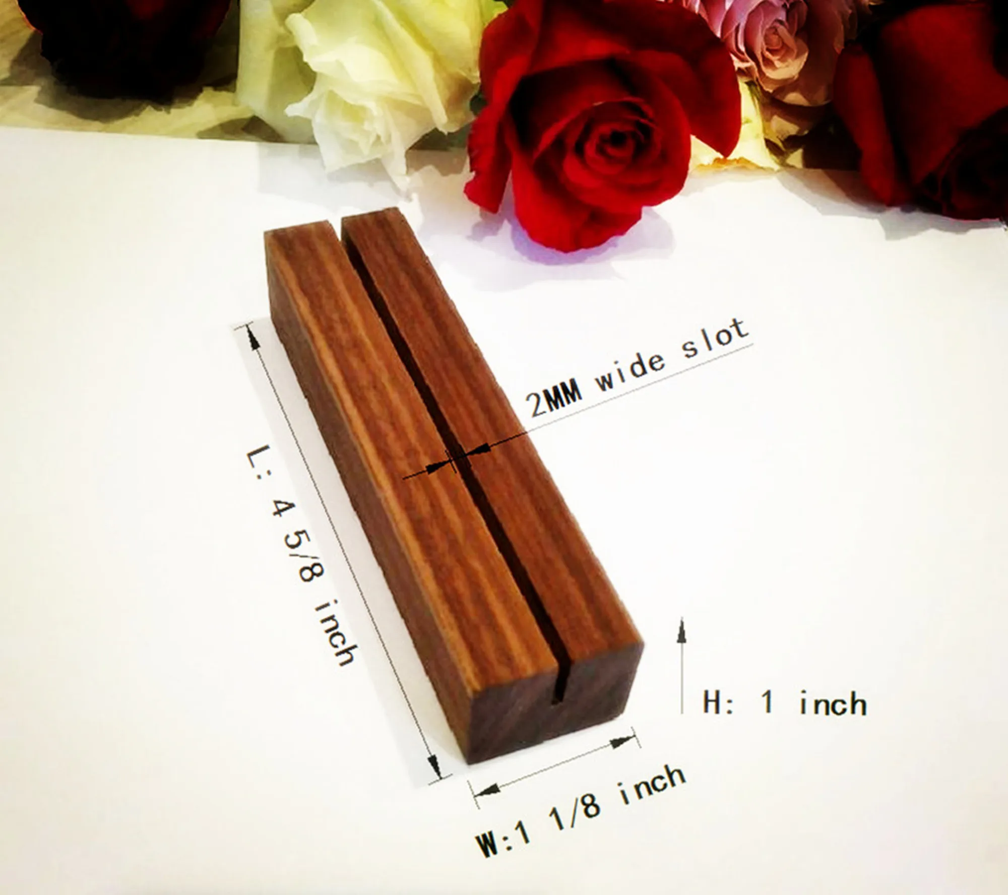 2PCS Walnut Wood Stand,Retail Signage Holder,Place Card, Business Card Holder,Rustic Acrylic Sign Holders