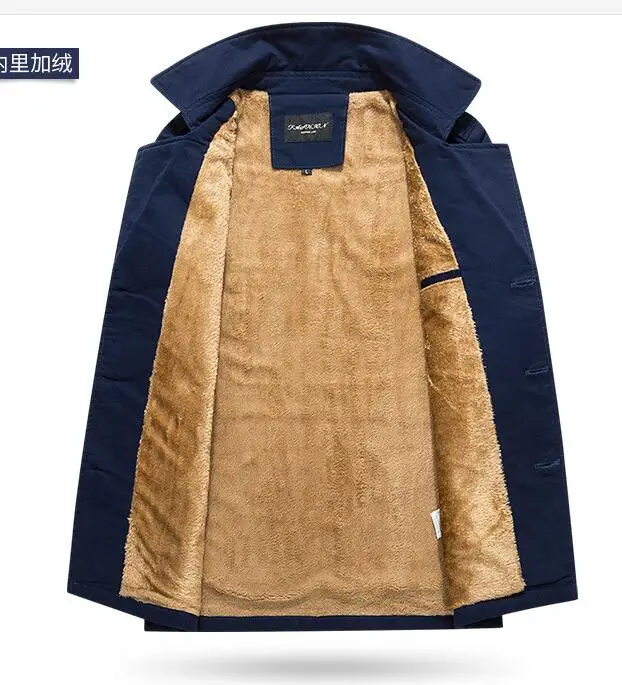 Тренч мужской модная ветровка теплая верхняя одежда Брендовое пальто длинный