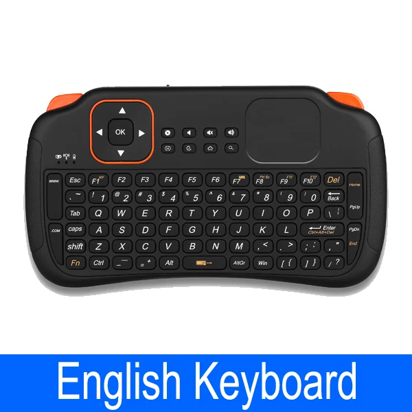 English keyboard VIBOTON S1 Английский Русский 3-в-1 2,4 ГГц Беспроводной клавиатура Air Мышь дистанционного Управление с сенсорной панелью для компьютера проектор ТВ коробка - Цвет: English keyboard