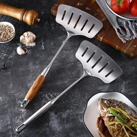 304 stainless steel fish spatula with long handleslotted turner for steak fishkitchen frying grillingtools