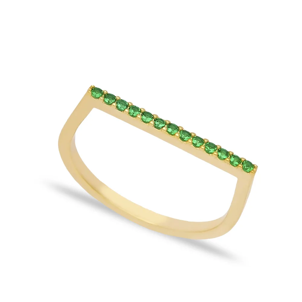 

Silver Stackable Band Ring Silver Gold Plated Ring One Row Colorful Zircon Stone Rings 925 Silver Sterling Ring Skinny Ring