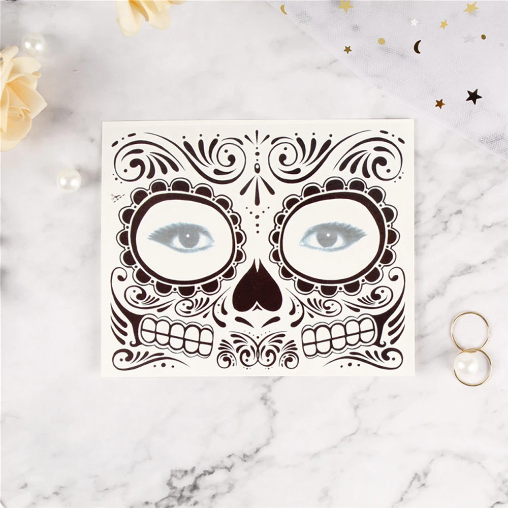 10 шт./компл. День мертвых макияж маска сторонний стикер Хэллоуин крутая красота