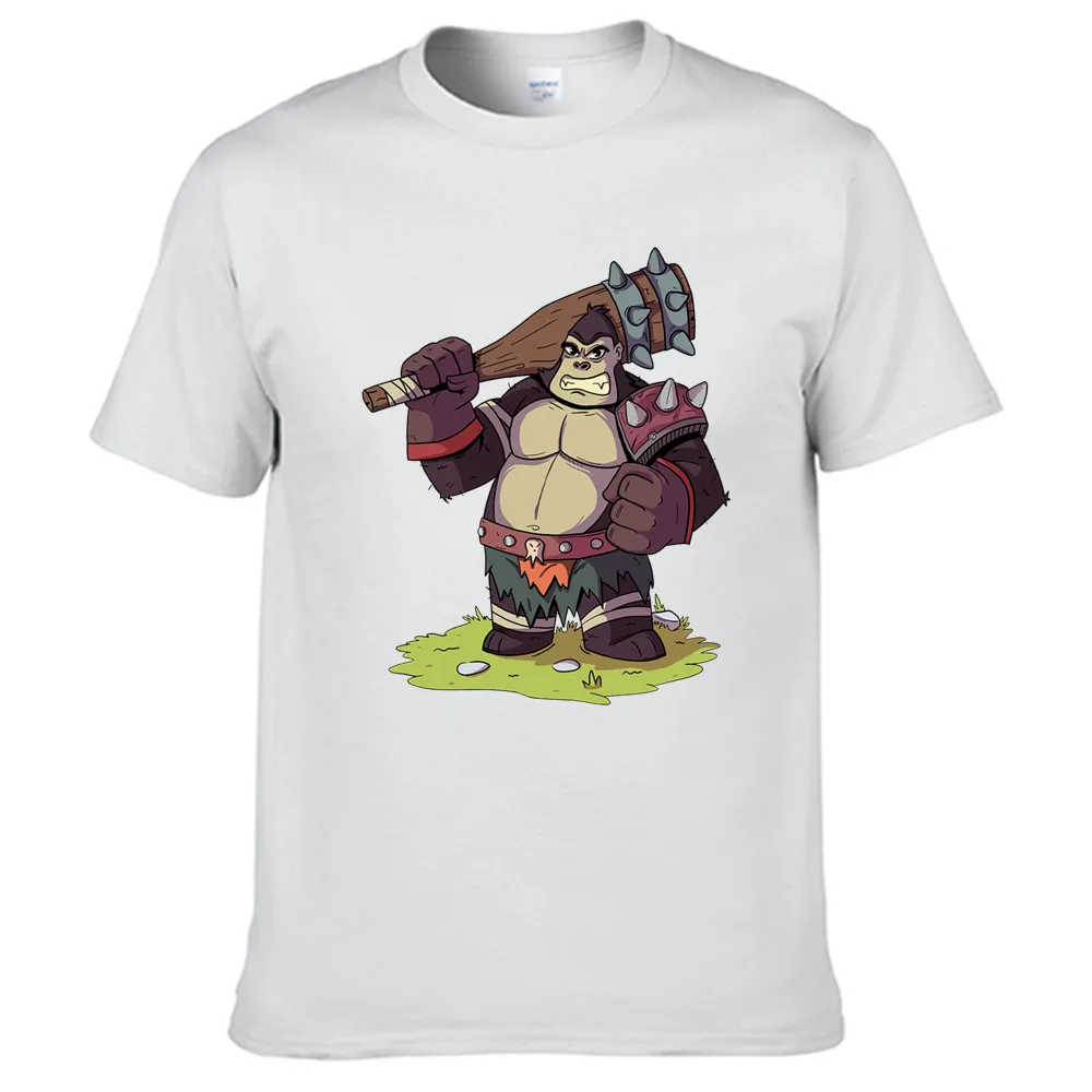 

Cartoon Gorilla Warrior Logo Retro Casual T Shirt Men's Summer Black 100% Cotton Short Sleeves O-Neck Tee Shirts Tops Tee Unisex