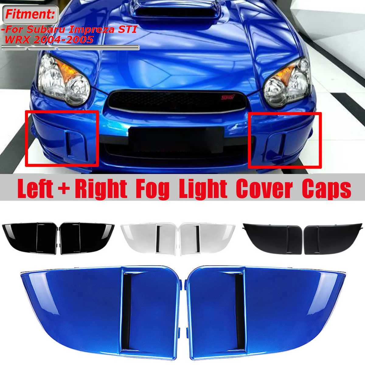 Пара для Subaru Impreza STI WRX 2004-2005, автомобильный передний бампер, противотуманный светильник, противотуманная фара, маска, бампер, крышка, накладка, защита
