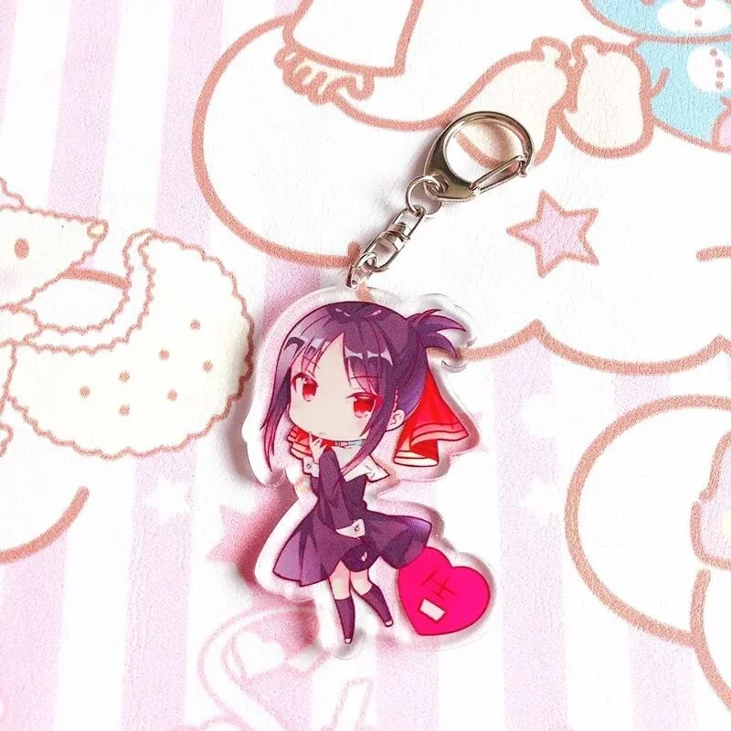 Sweet Anime Kaguya-sama: Love Is War Keychain Fujiwara Chika Shinomiya Kaguya Double Sided Acrylic Charm Key Chain Cute Jewelry | Украшения