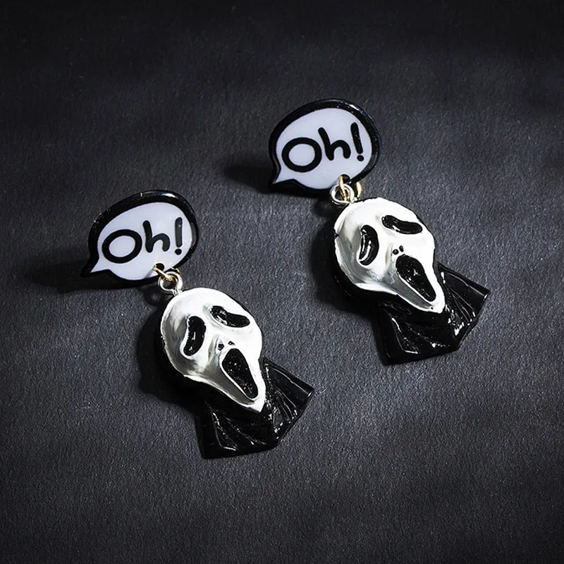 

Resin Ghost Earrings Exaggerated Halloween Jewelry for Women Cartoon Head Earring Terror Party Accessories Fashion Men Ornaments