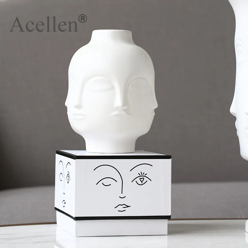 Скандинавская белая керамическая ваза для украшения интерьера Современное