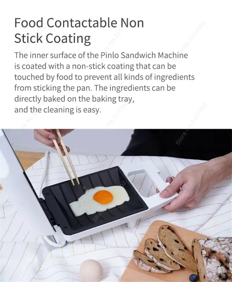 Verkaufen Youpin Pinlo Mini Sandwich Maschine Küche Frühstück Brot Maker Toaster Toast Maschine Braten Ei Maker Für Haushalts Geräte