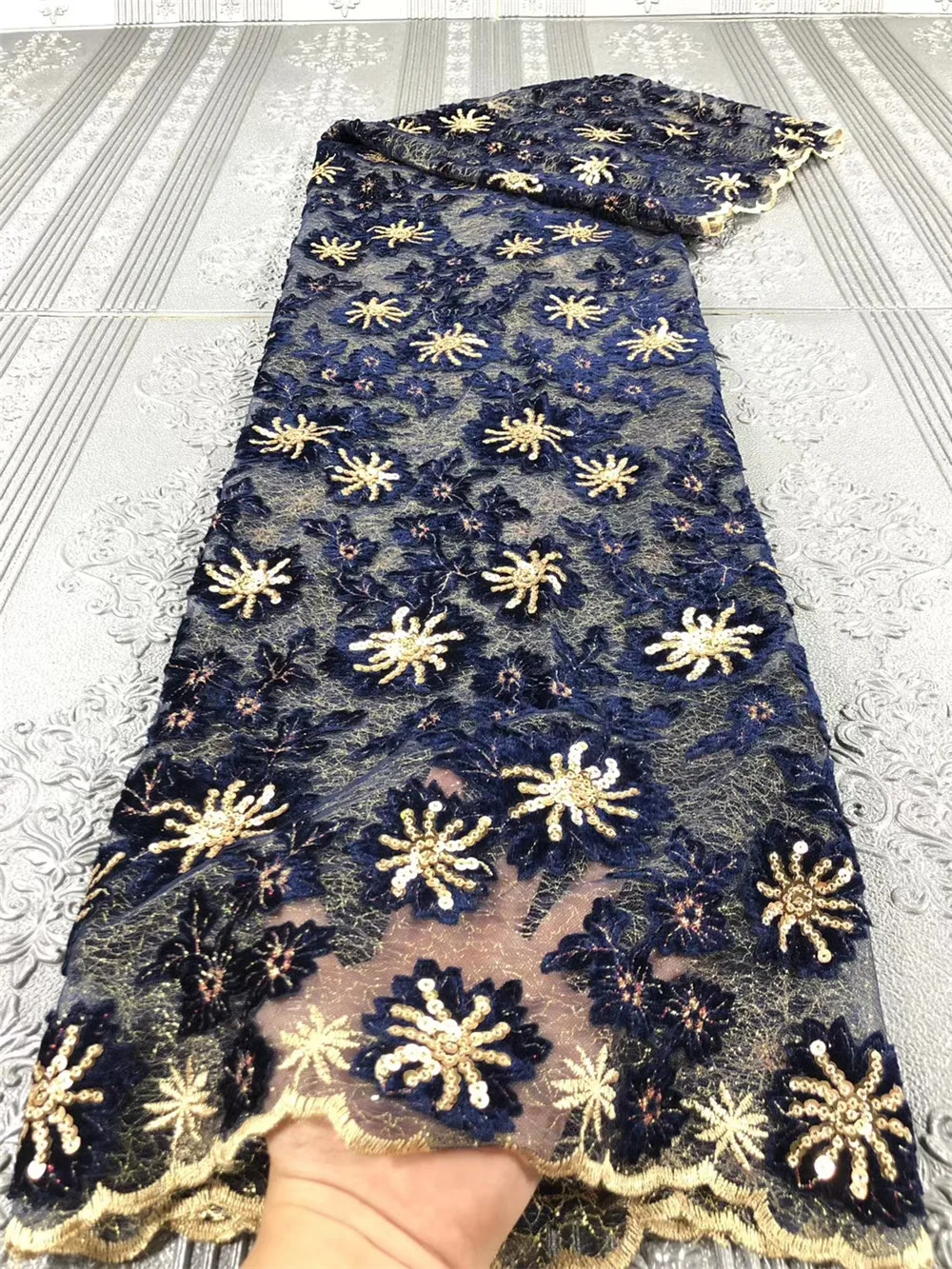 

MIQIER High Quality African nigerian tulle Lace Fabric Embroidery Sequins Lace Fabric guipure lace fabric French Tulle lace