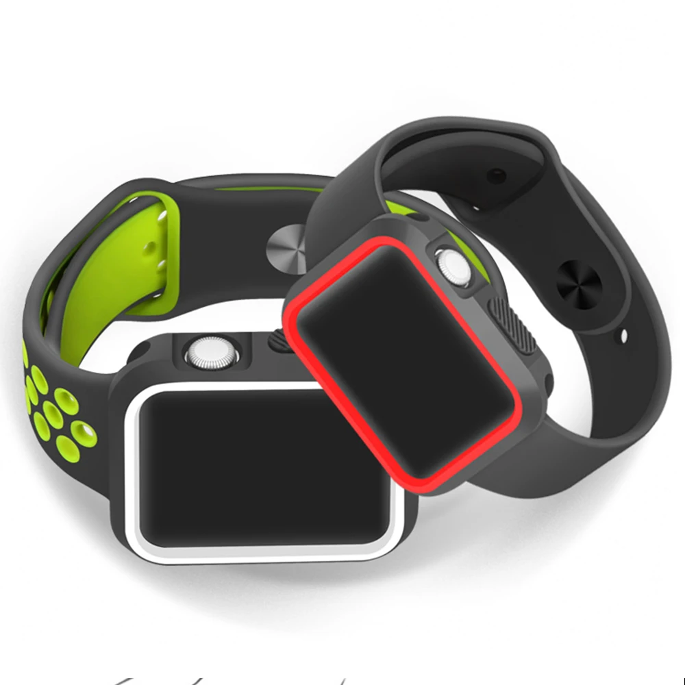 Защитный чехол для Apple watch apple 4 ремешка 44 мм 40 корпус iwatch силиконовая защитная