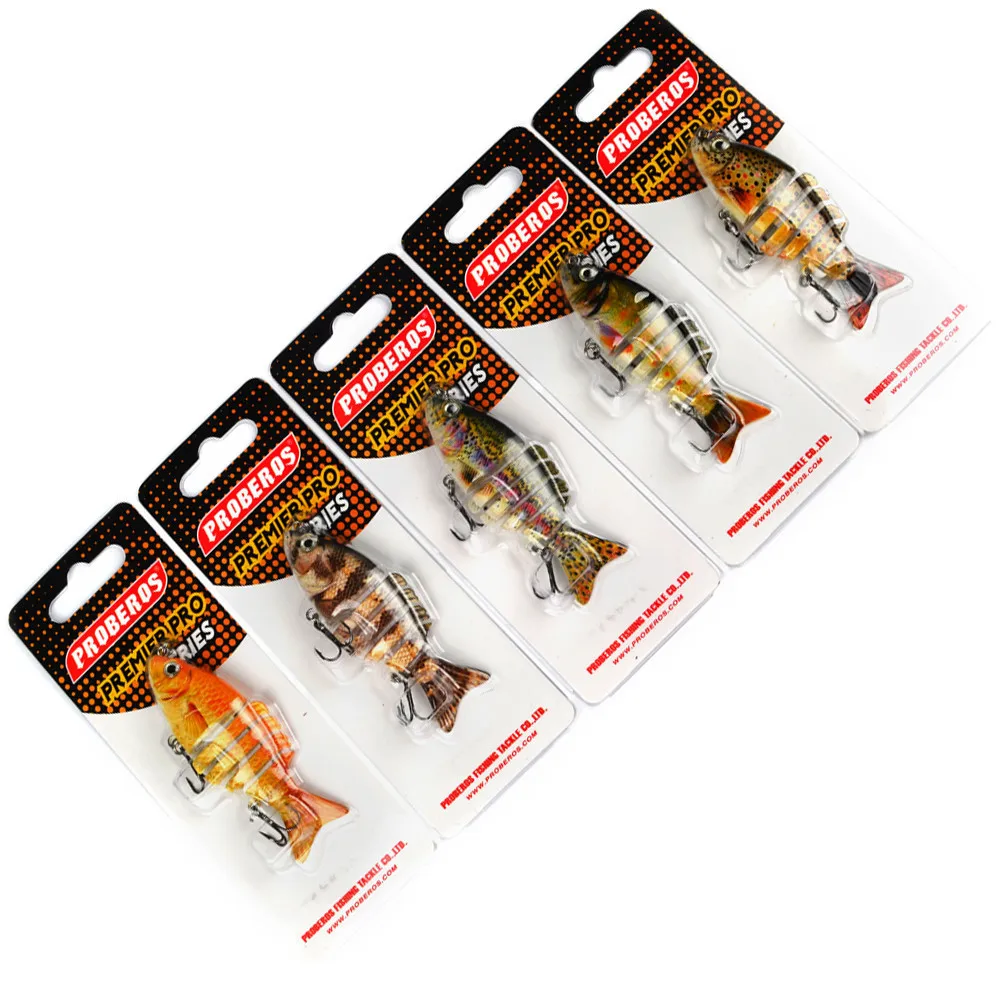

HS003 9CM 10.92g Five Color Six Multi-section Fish Bait Freshwater Bass Eat Bionic Sub-bait