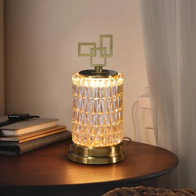 GY Modern Simple and Light Luxury Table Lamp Bedside Lamp Room Glass Decorative Lamps Fashion Amber Clear Light Color