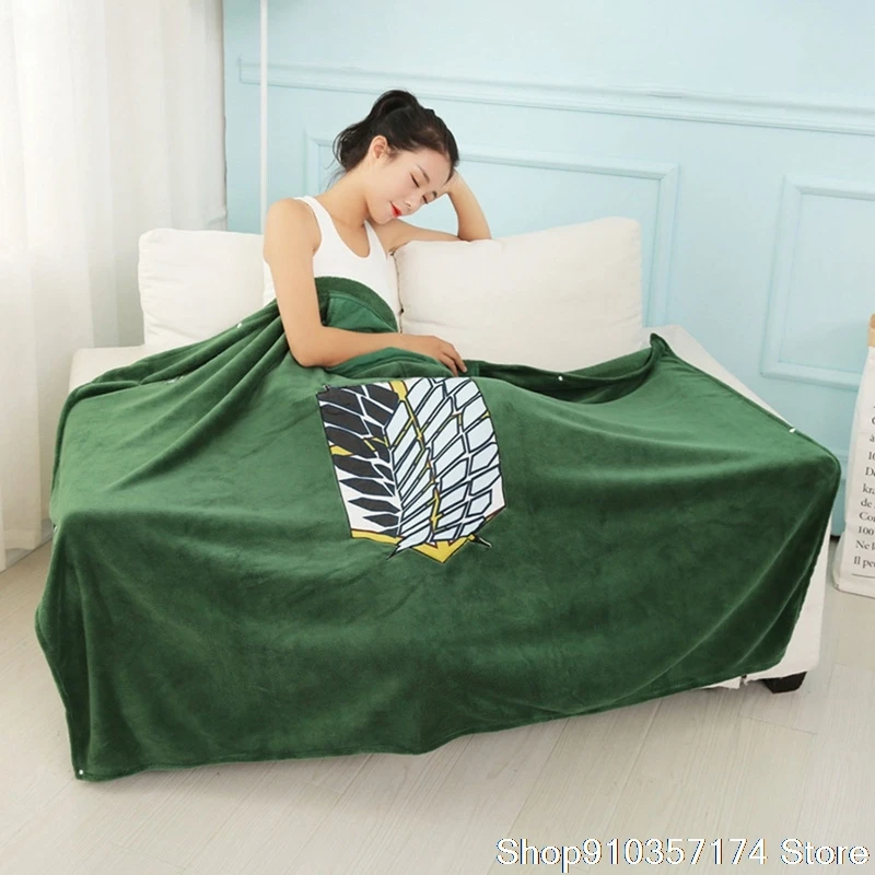 

Attack On Titan Blanket Cloak Shingeki No Kyojin Survey Corps Cloak Cape Flannel Cosplay Hoodie