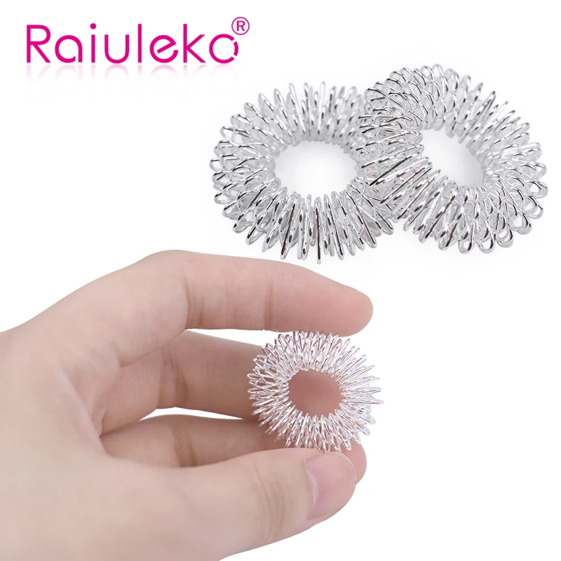 Ручной акупрессурный массажер для пальцев EMS кольцо из нержавеющей стали