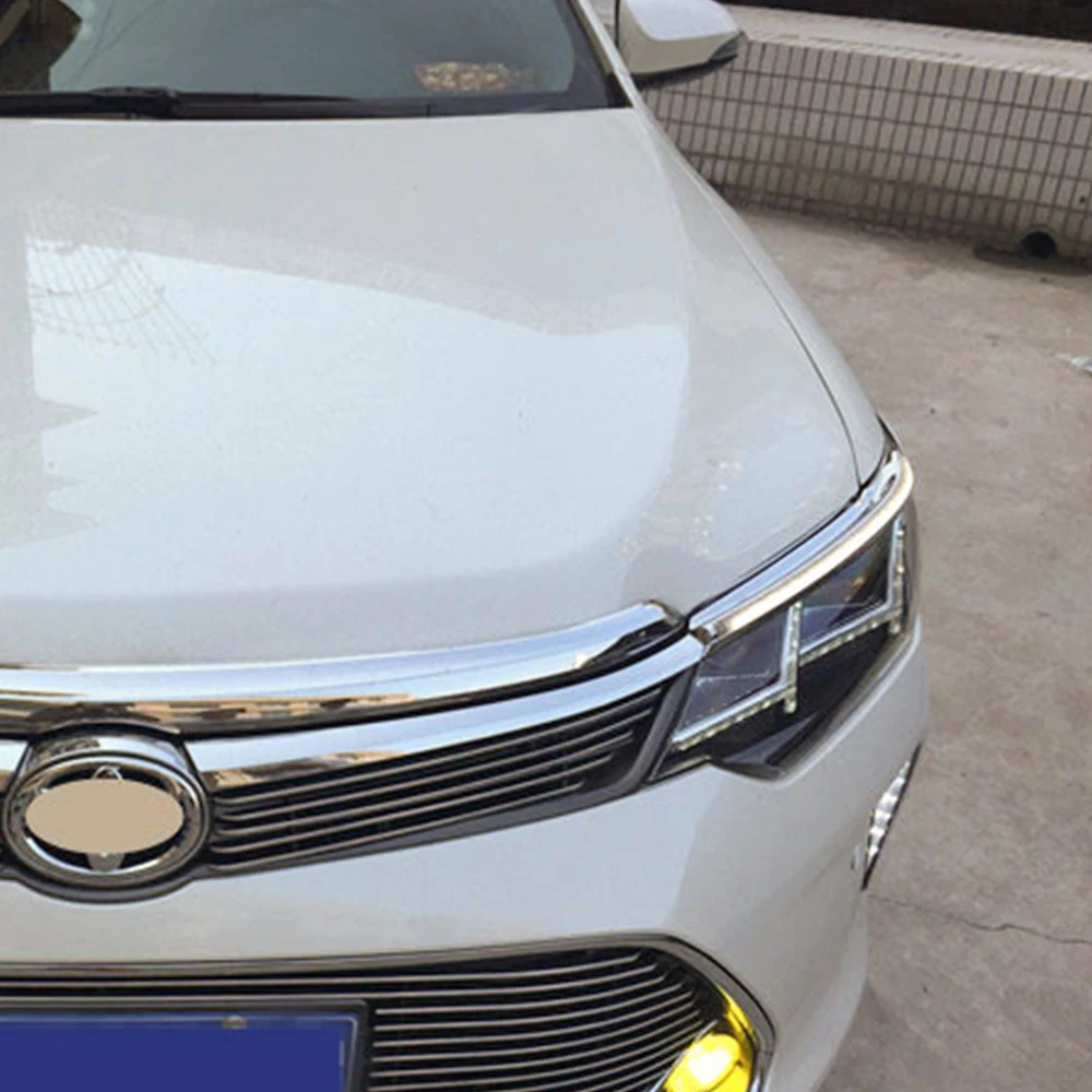 Car Flashing 2Pcs For Toyota Camry 2015 2016 2017 2018 Headlight Decoration Yellow Turn Signal DRL LED Daytime Running Light | Автомобили