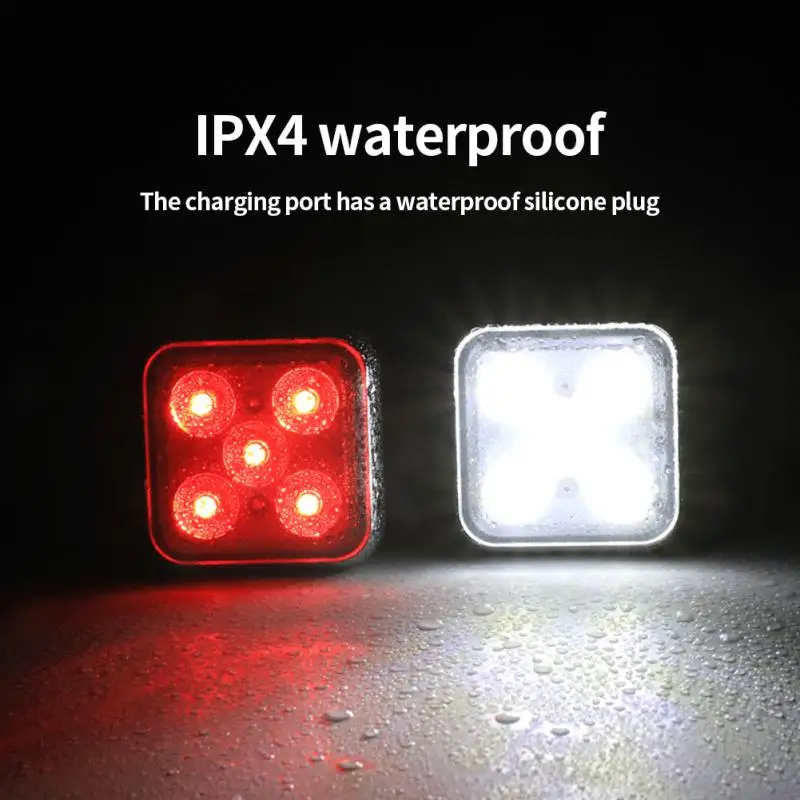 Задний велосипедный фсветильник белый и красный свет зарядка через USB 2 шт. | Спорт