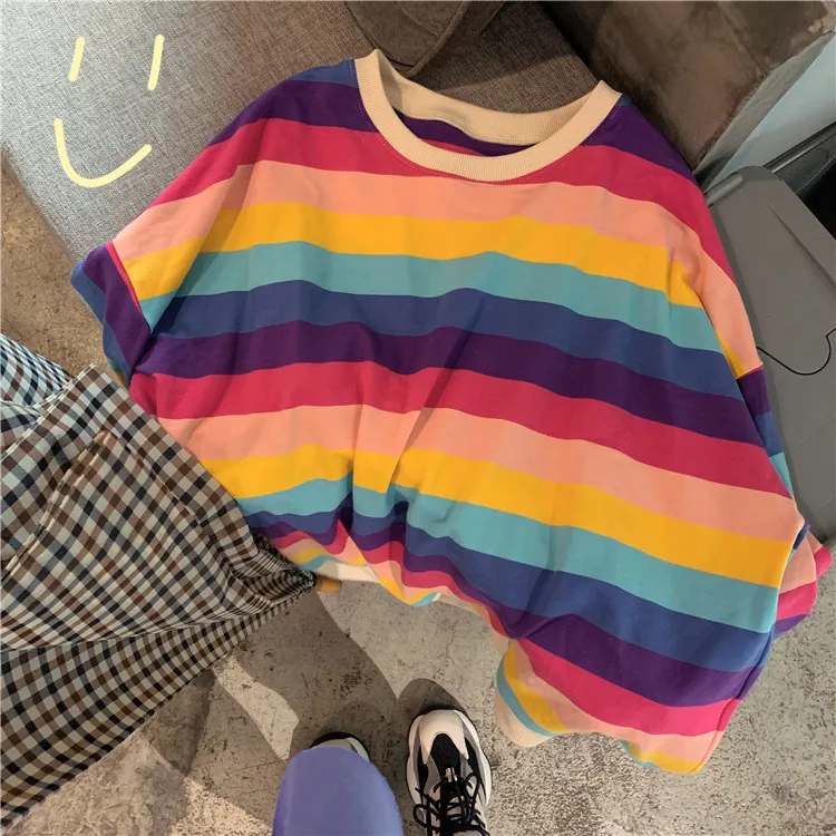 Толстовки женские эластичные кромка манжеты с круглым вырезом полосатые