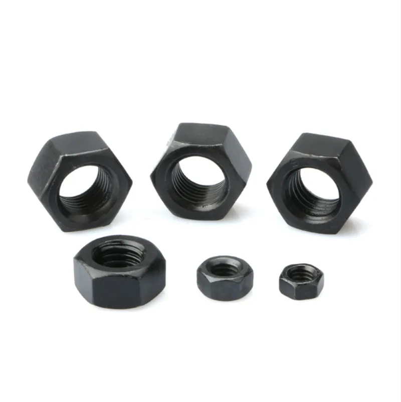 50 шт. DIN934Hex Nut M5 M6 M8 Black класс 8 шестигранные гайки из углеродистой стали |
