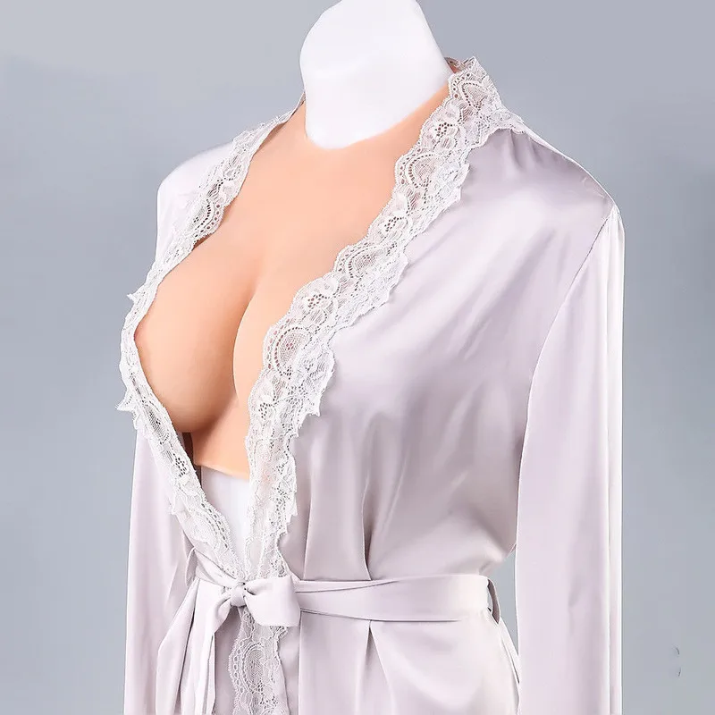 2000g Halfbody Silicone Breast Forms F Cup Realistic Boobs Enhancer Plus Size BraTransgender Queen Transvestite Mastectomy Bra