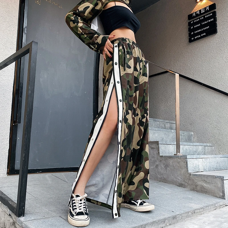 Камуфляжные спортивные штаны новые брюки карго с высокой талией женские