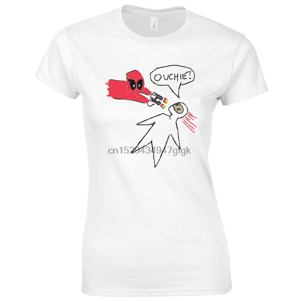 Ouchie! Ladies Fitted T-Shirt Wade Sketch Drawing Francis Inspired Fan Gift | Мужская одежда