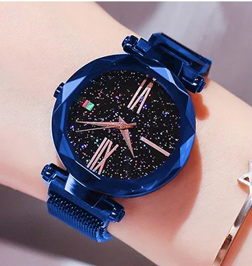 Женские часы со звездным небом стильные роскошные наручные цвета розового