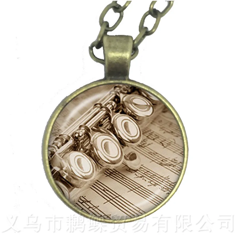 

Лидер продаж, музыкальное художественное ожерелье с изображением пианино и драгоценным камнем, Модная креативная Подвеска из сплава и стек...