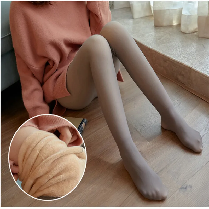 

DOIAESKV 320g Winter Warm Women Tights Autumn Women Causal Solid Thick Pantyhose High Waist Female Stretchy Slim Nylon Tights