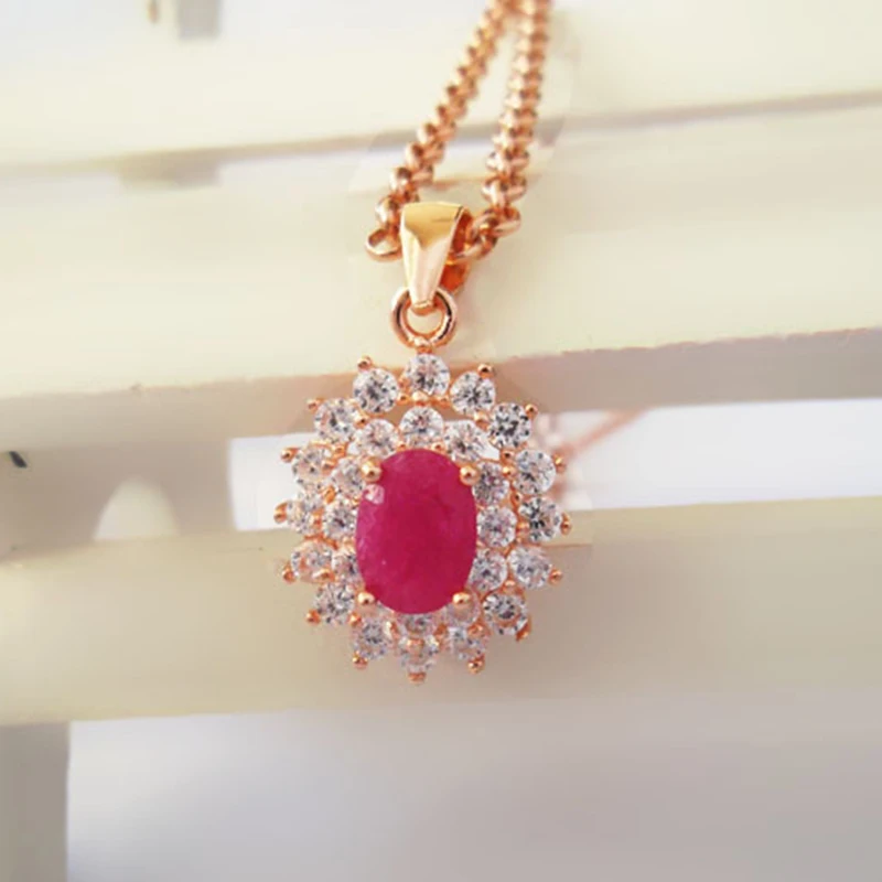 Подвеска из серебра 925 пробы с натуральным Рубином 5 х7 мм | Украшения и аксессуары