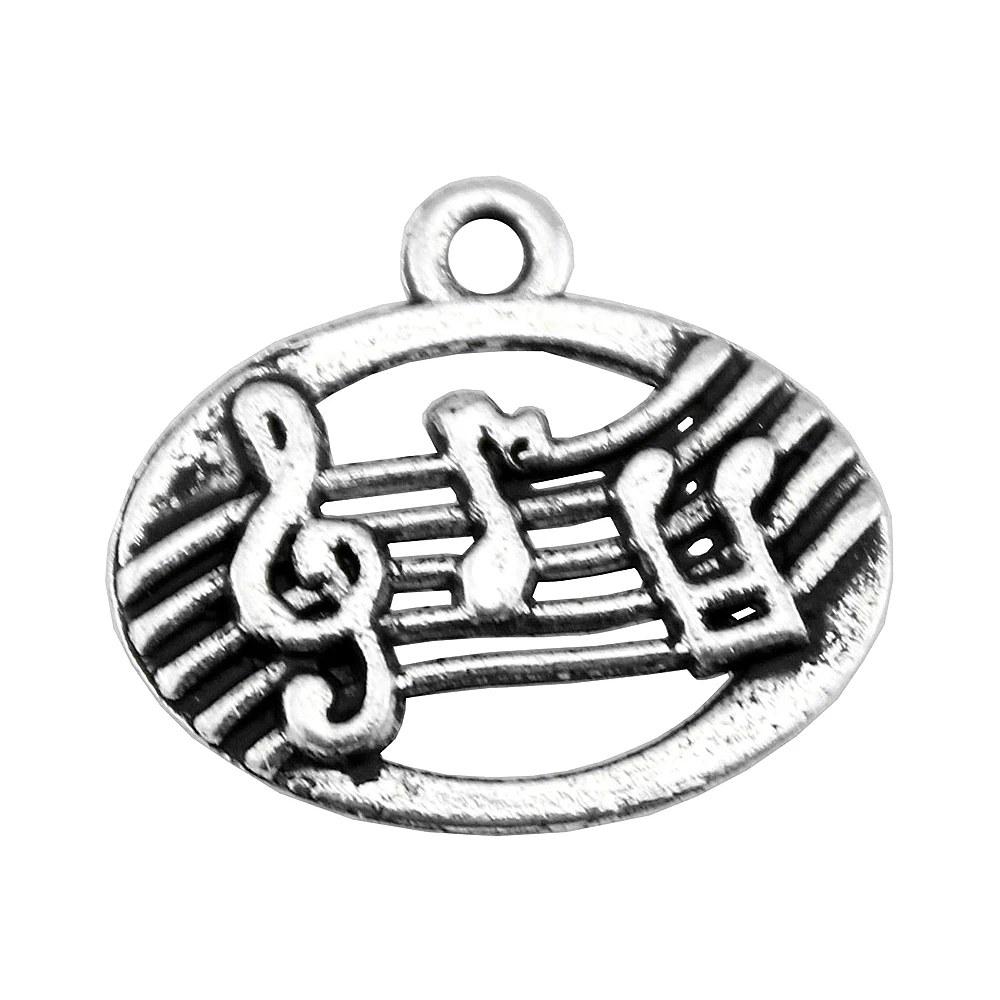 

20Pcs 20x17mm Musical Notes Charms For Jewelry Making Hand Made Jewelry Findings Antique Silver Color Alloy Charms