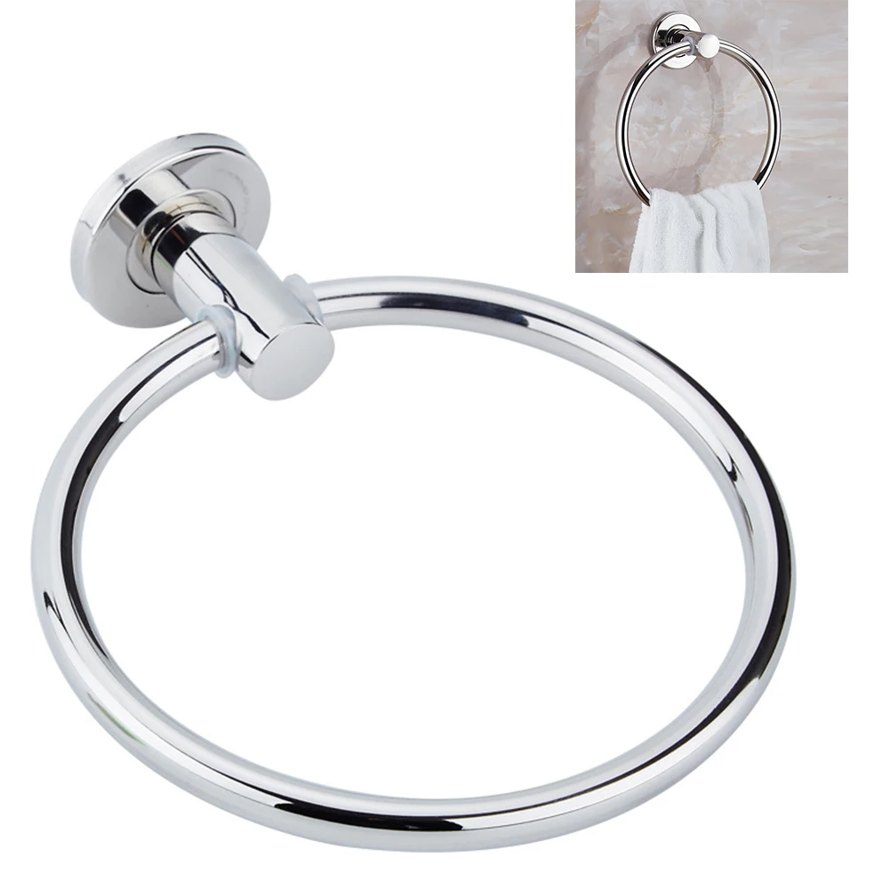 

Round Hand Stainless Steel Durable Wall Mounted Ring Rustless Bathroom Holder Towel Toilet