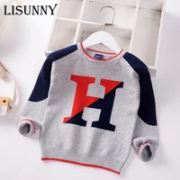 boys sweater 2021 spring autumn baby knitted sweaters jumper children letter color matching toddler pullover kids clothes 2 7y