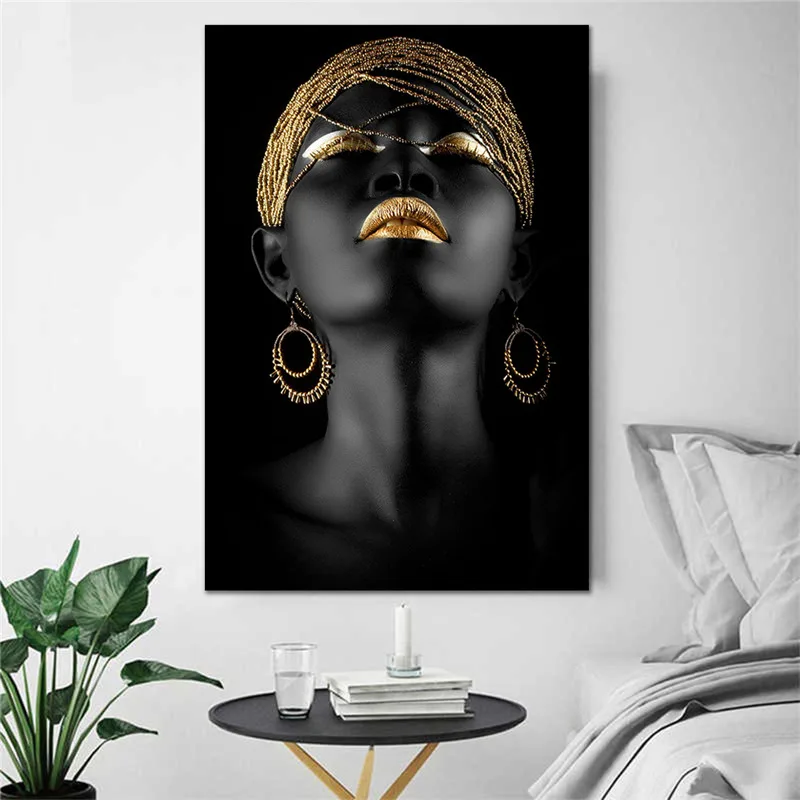 Africa Black Art  Woman mosaic diamond Painting Modern Big Size Wall Art Pictures full square round diamond embroidery sale,